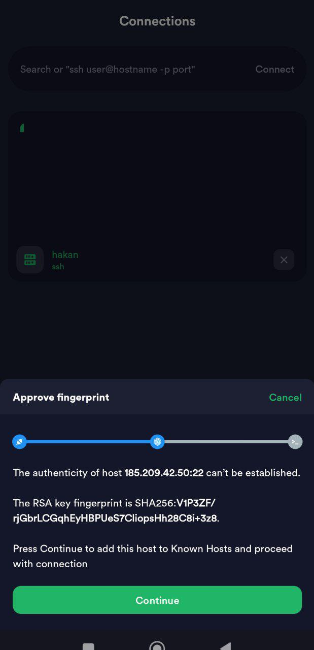 آموزش اتصال به سرور لینوکسی از طریق ssh در موبایل - هاکان سرور