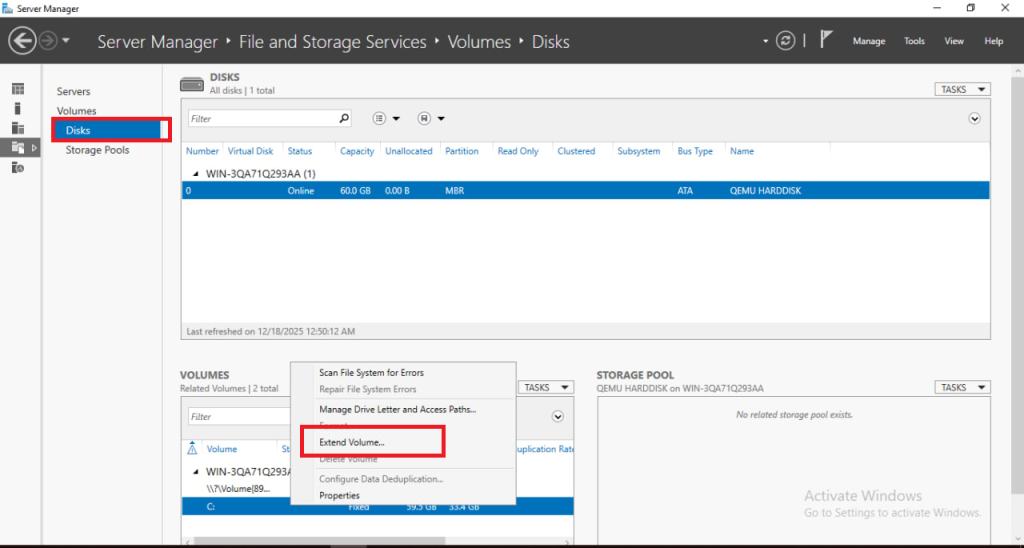 افزودن هارد در ویندوز سرور مراحل افزودن هارد در ویندوز سرور - هاکان سرور